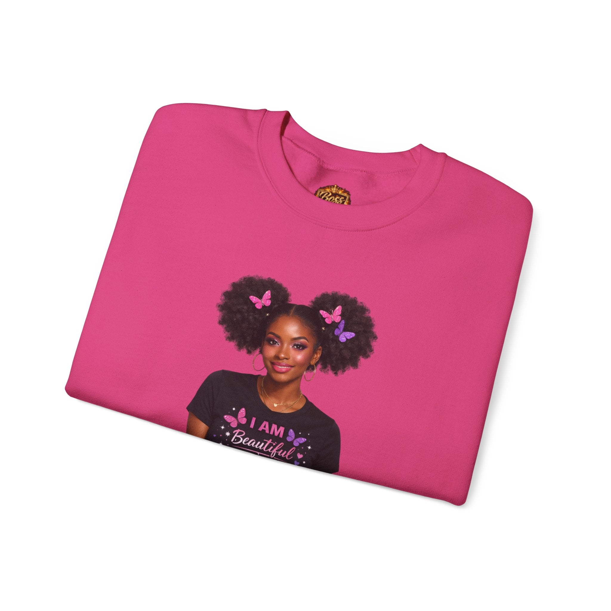 Affirmation Girl Graphic Crewneck Sweatshirt | Natural Hair, Positive Message