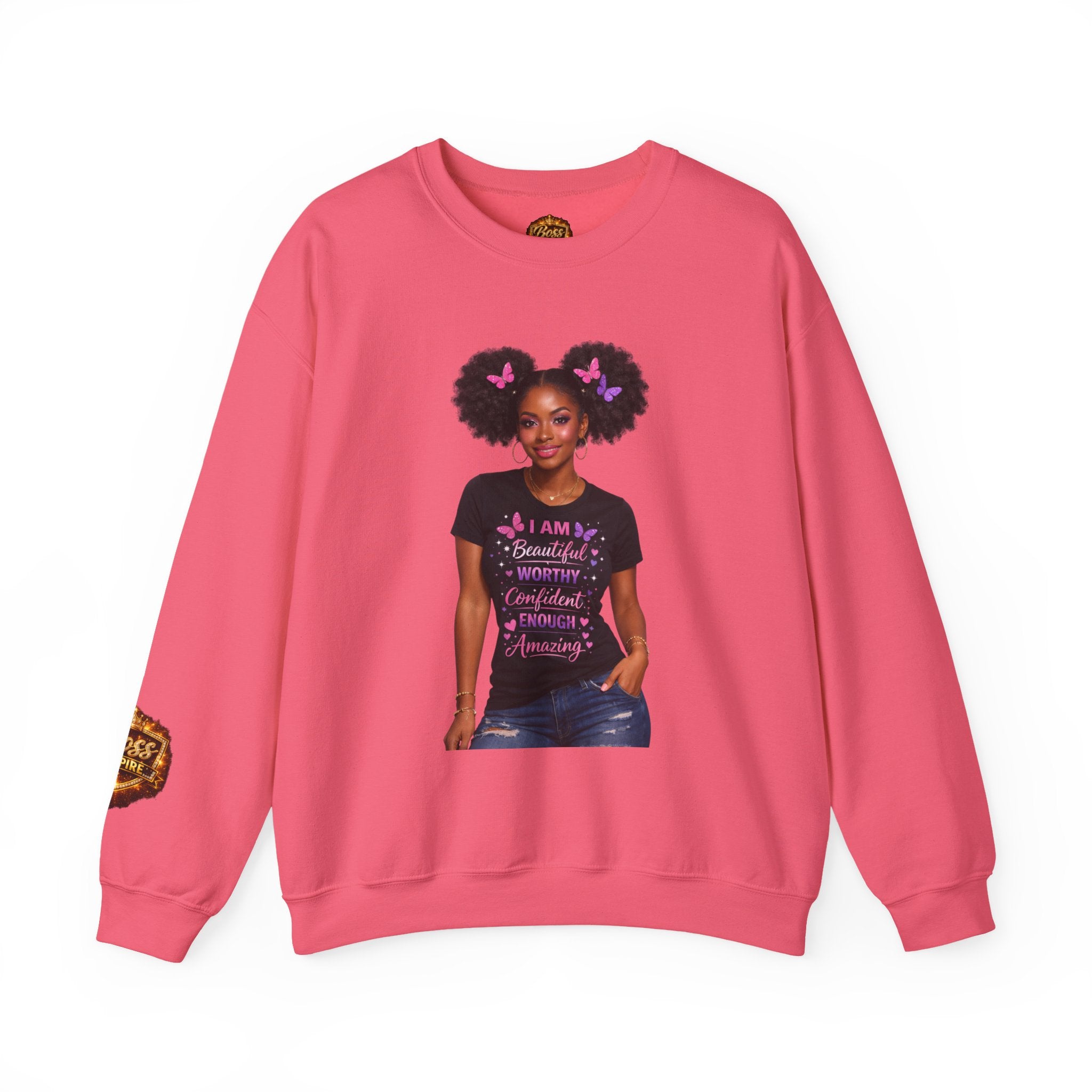 Affirmation Girl Graphic Crewneck Sweatshirt | Natural Hair, Positive Message
