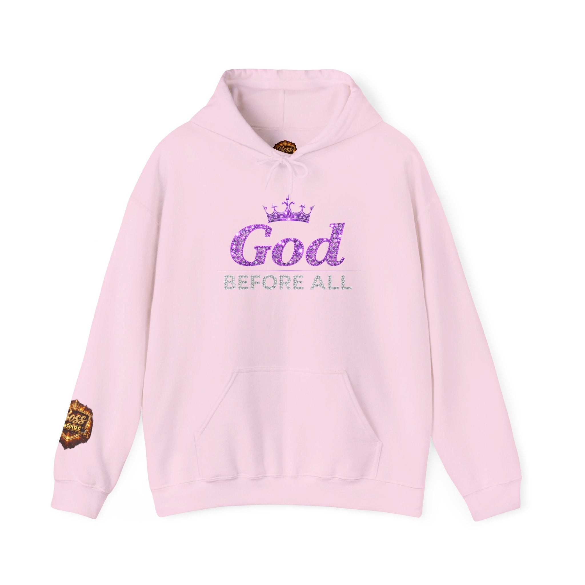 God Before All Hoodie | Faith Crown Scripture Sweatshirt