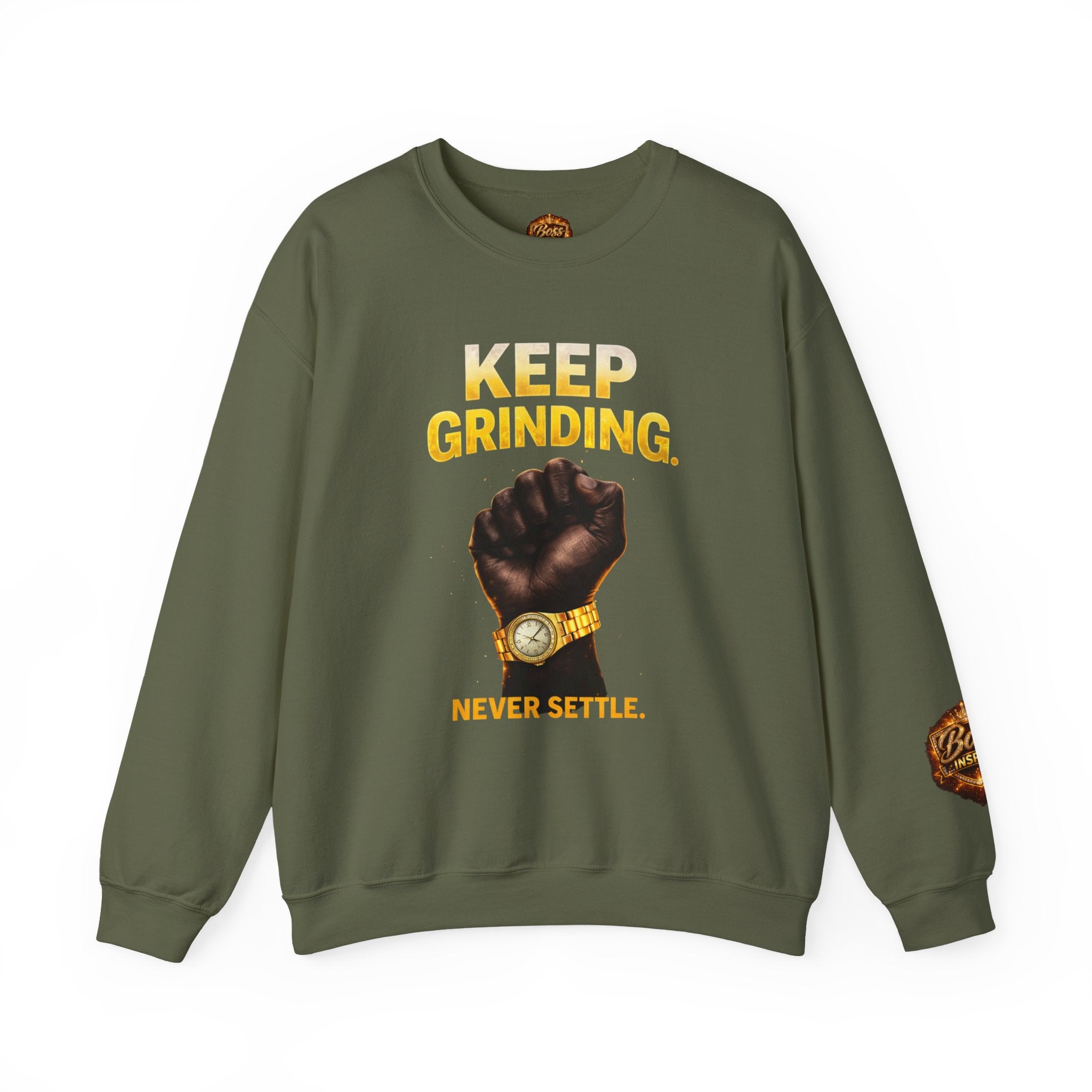 Keep Grinding Fist Graphic sweatshirt | Crewneck Motivational Streetwear