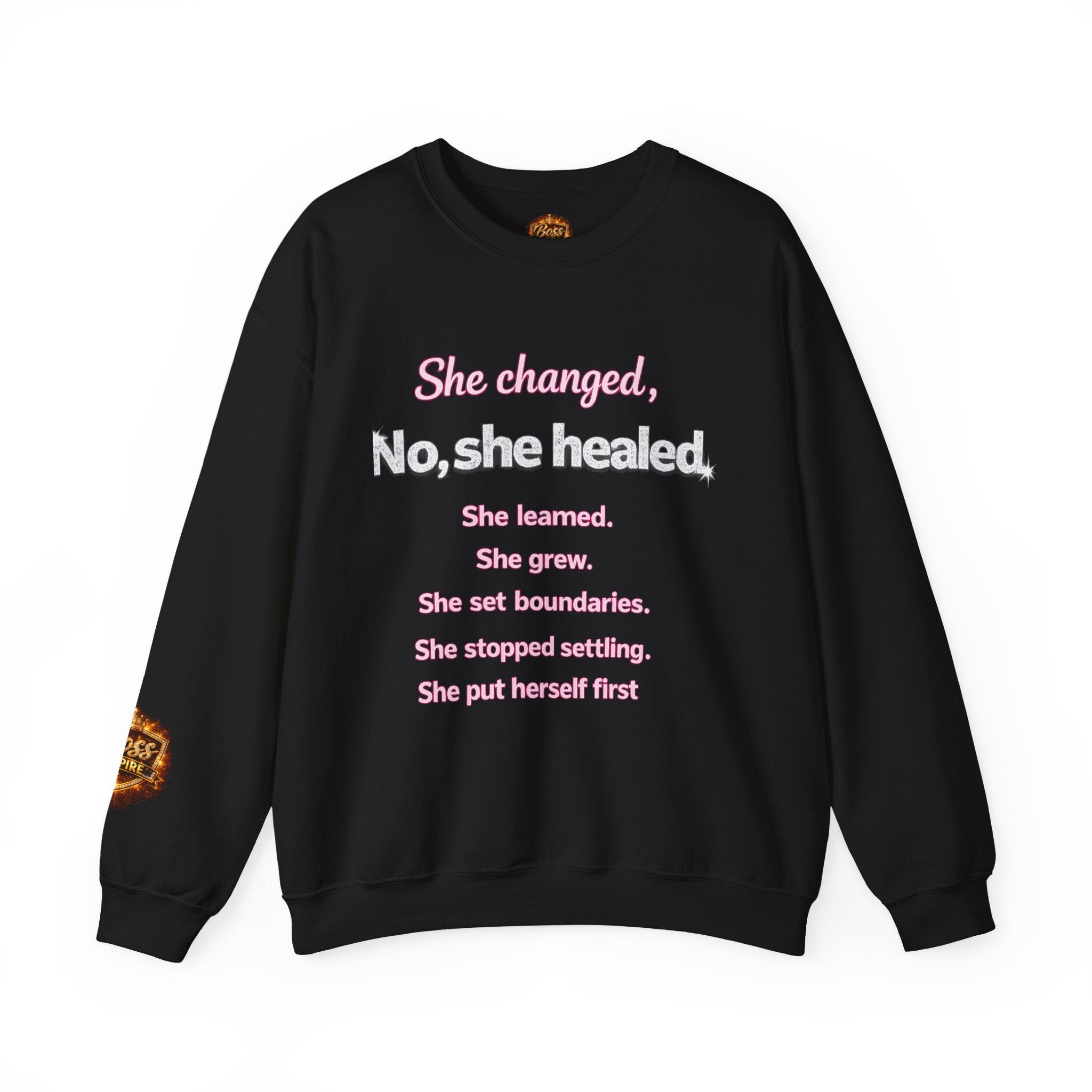 She changed, No she healed text sweatshirt | Crewneck Sweatshirt