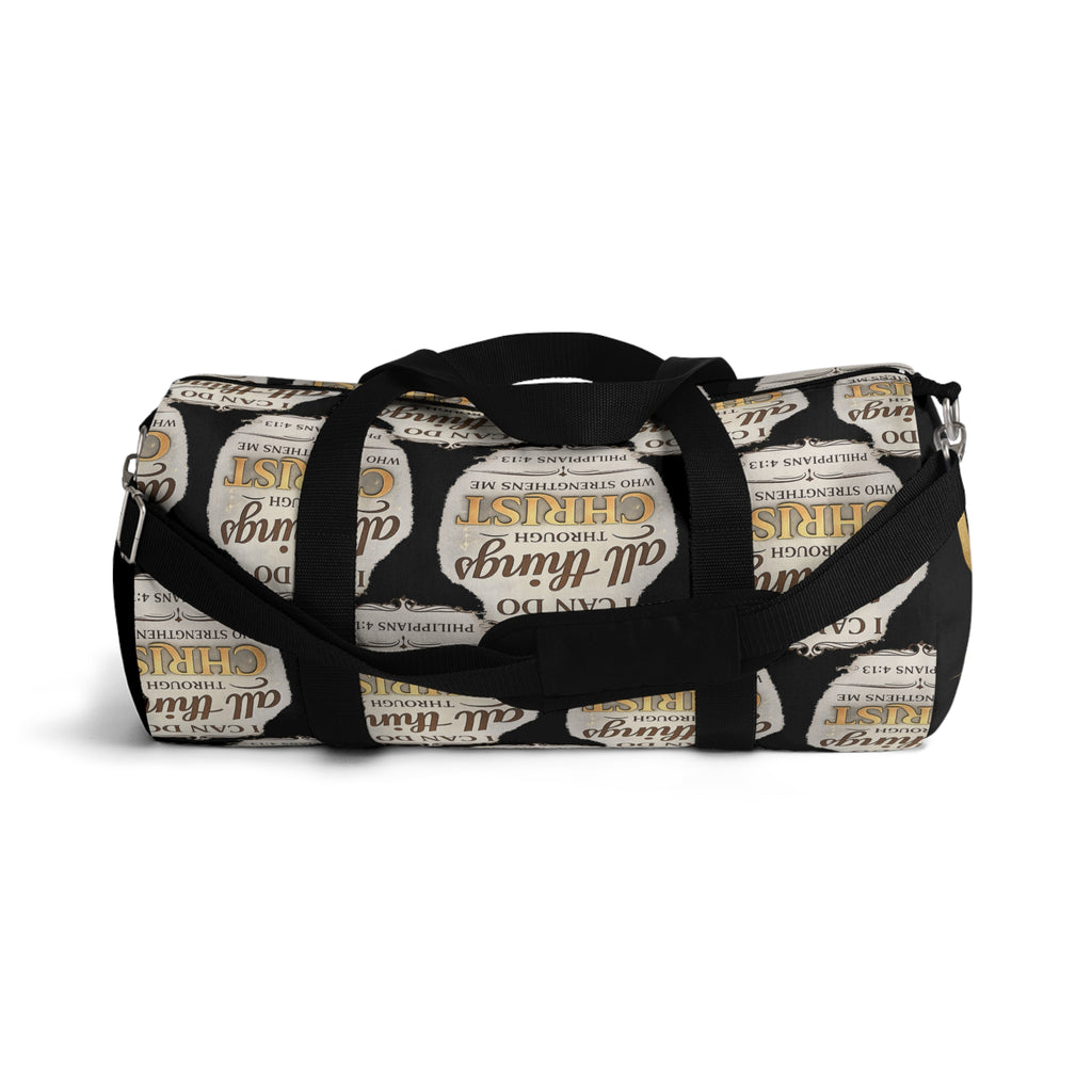 I Can Do All Things Through Christ duffel bag | Christian Scripture Philippians 4:13 gym bag