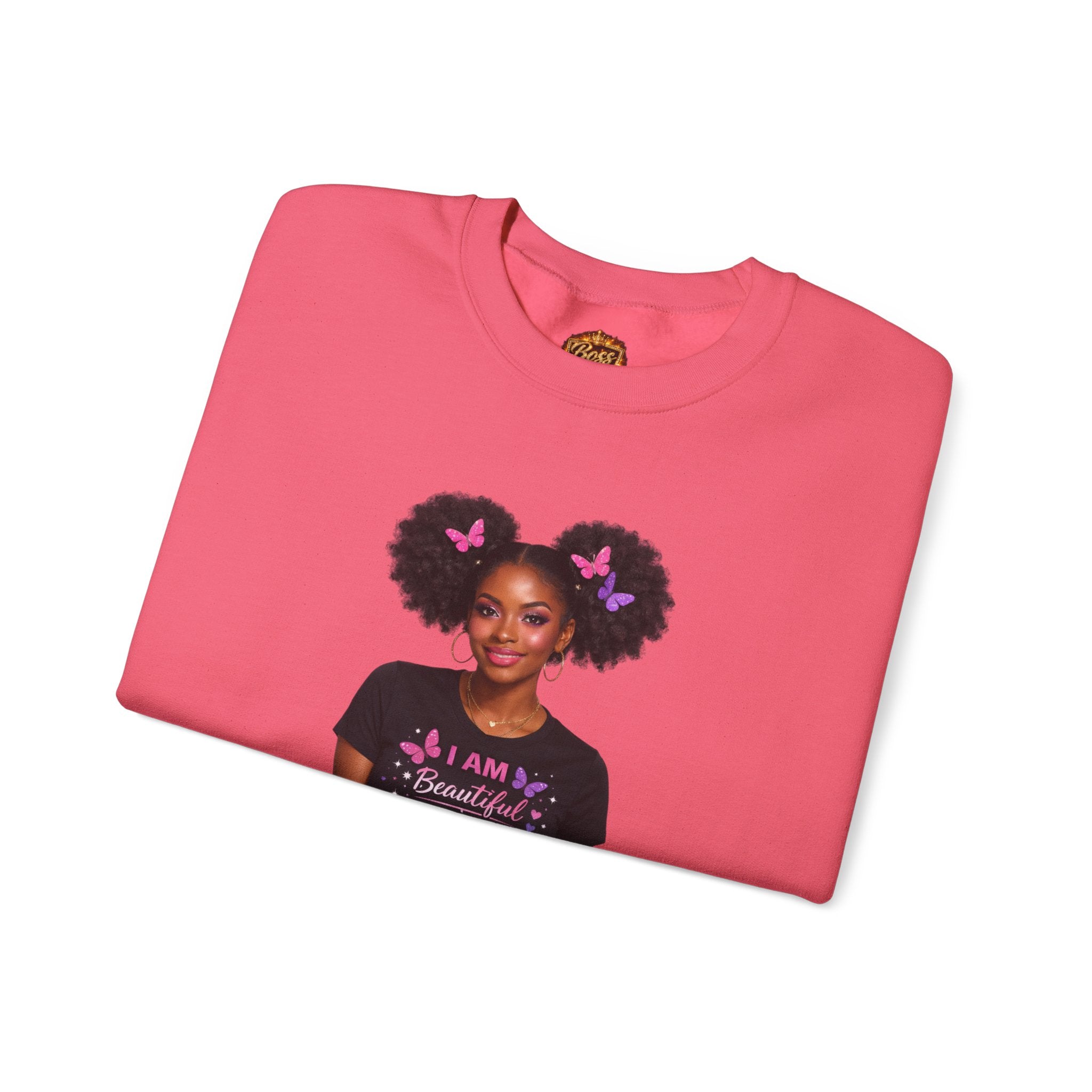 Affirmation Girl Graphic Crewneck Sweatshirt | Natural Hair, Positive Message