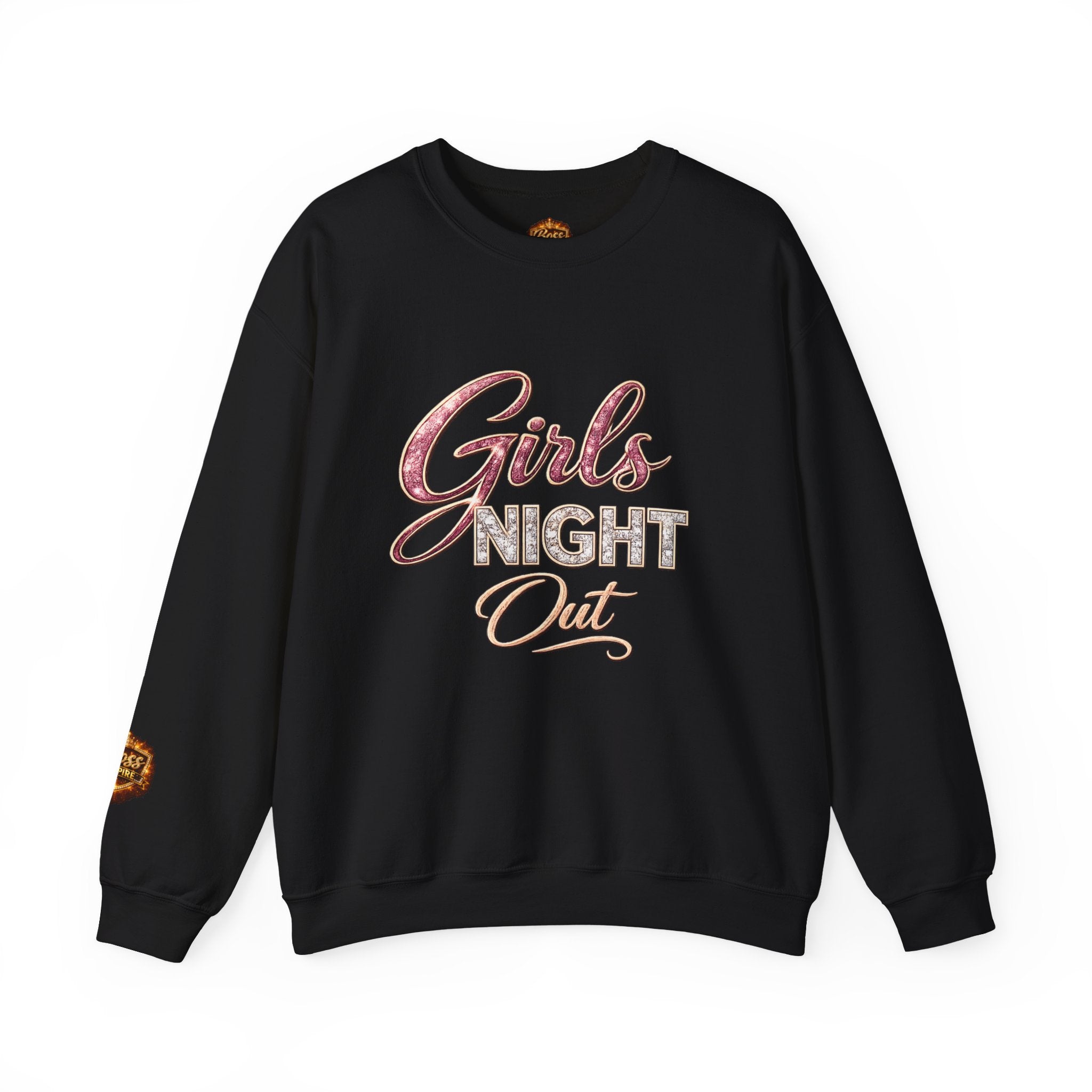 Girls Night Out Crewneck Sweatshirt | Metallic Script, Cozy Pullover