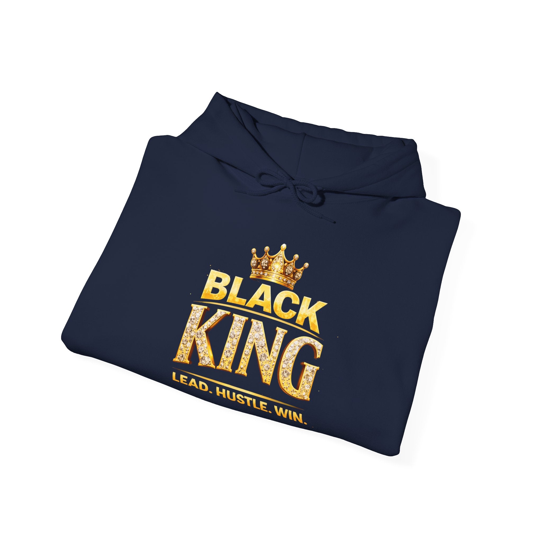 Black King Crown Sweatshirt | Hoodie with 'Lead. Hustle. Win.'