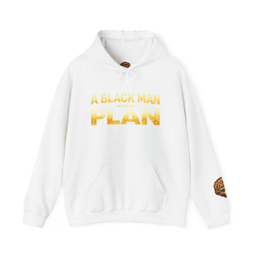 A Black Man With A Plan Hoodie | White Pullover Sweatshirt