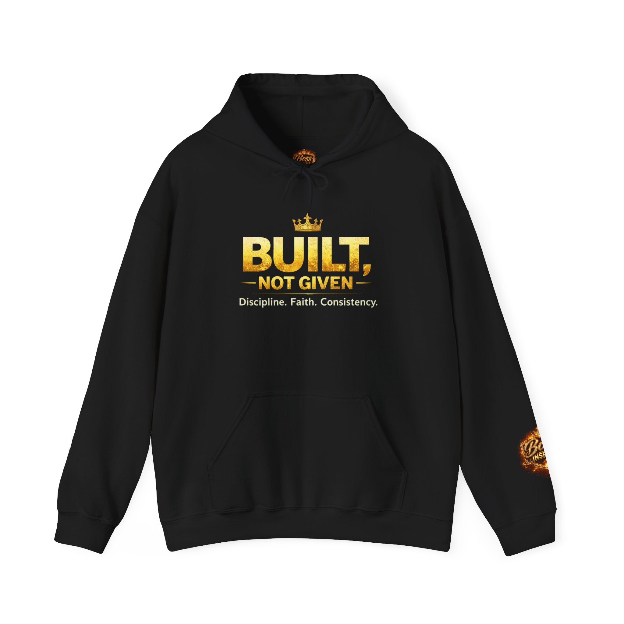 Built Not Given hoodie | Motivational Crown Graphic Hooded Sweatshirt