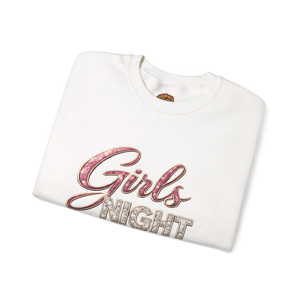 Girls Night Out Crewneck Sweatshirt | Metallic Script, Cozy Pullover