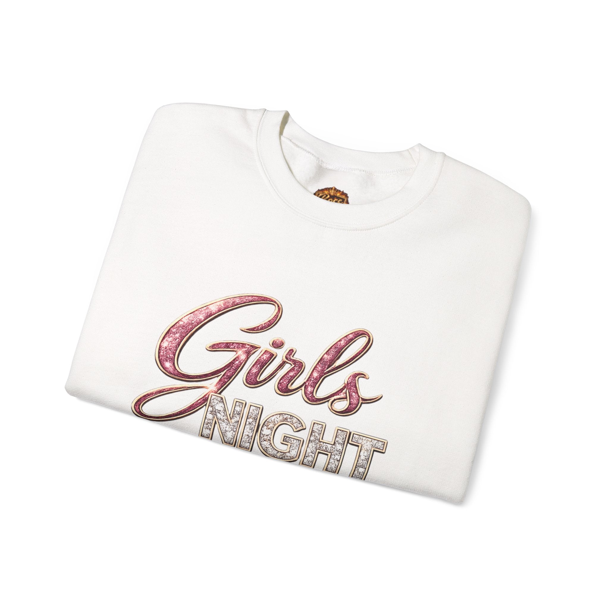 Girls Night Out Crewneck Sweatshirt | Metallic Script, Cozy Pullover