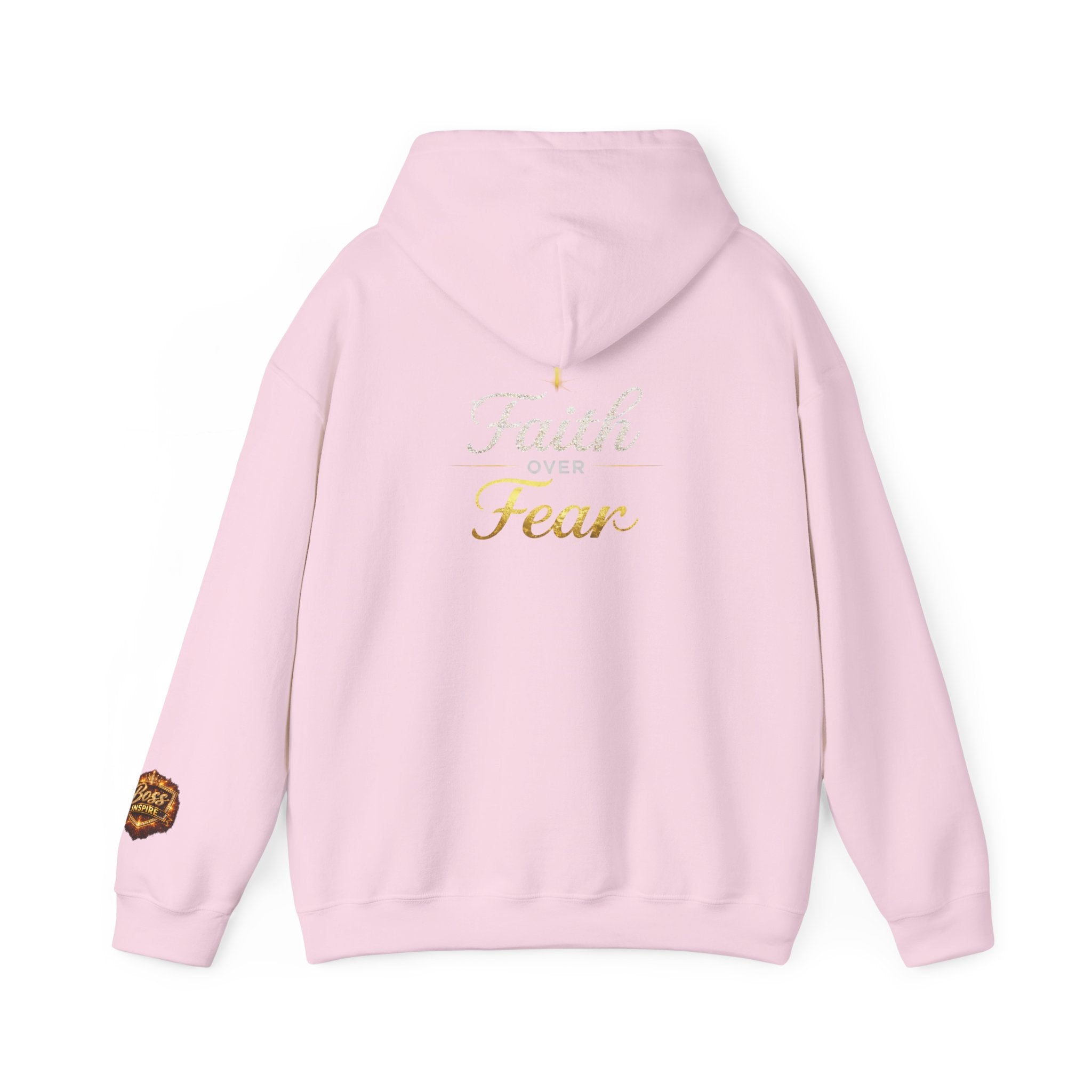 Faith Over Fear Hoodie | Christian Cross Script Religious Sweatshirt