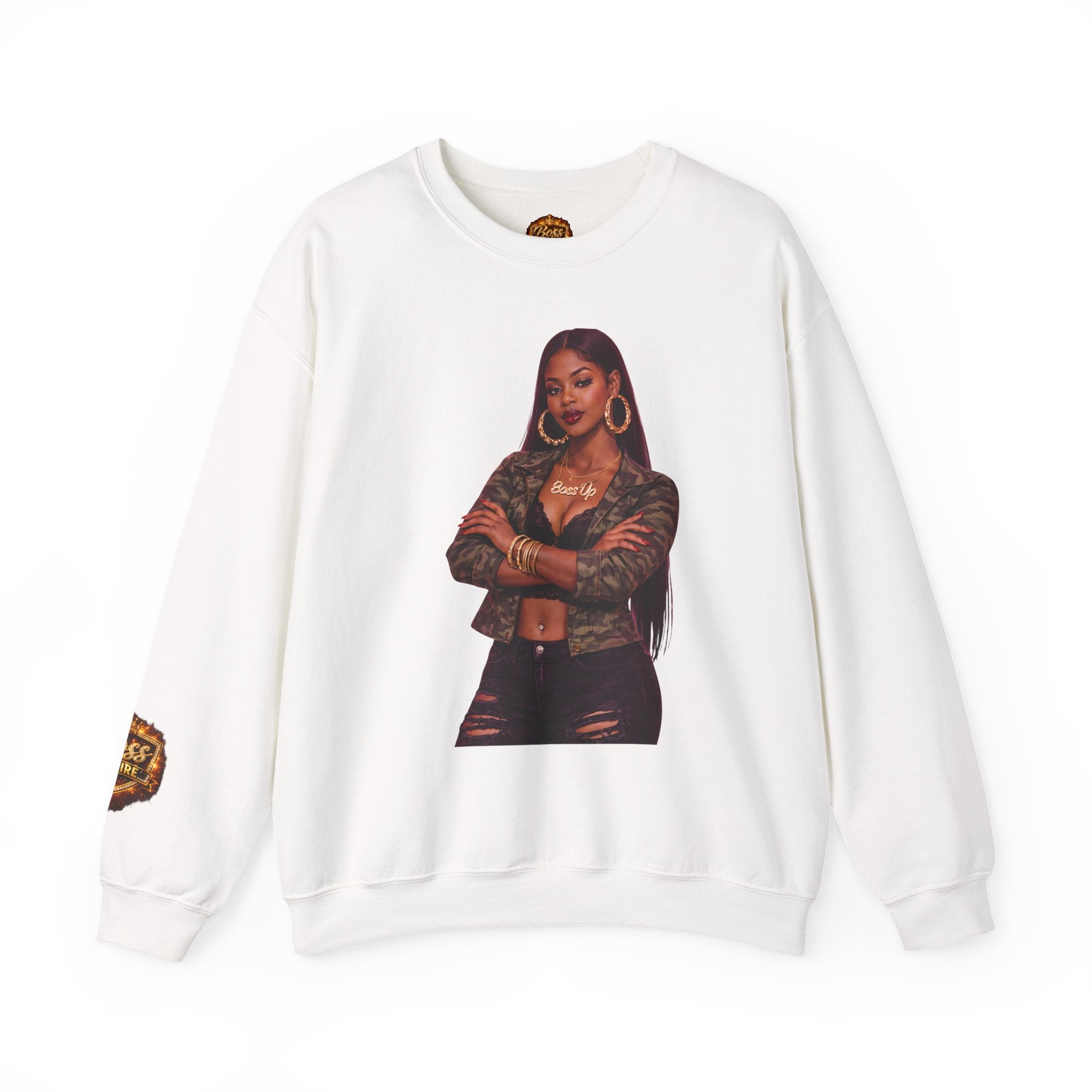 Confident Woman Illustration Crewneck Sweatshirt | Urban Fashion Graphic