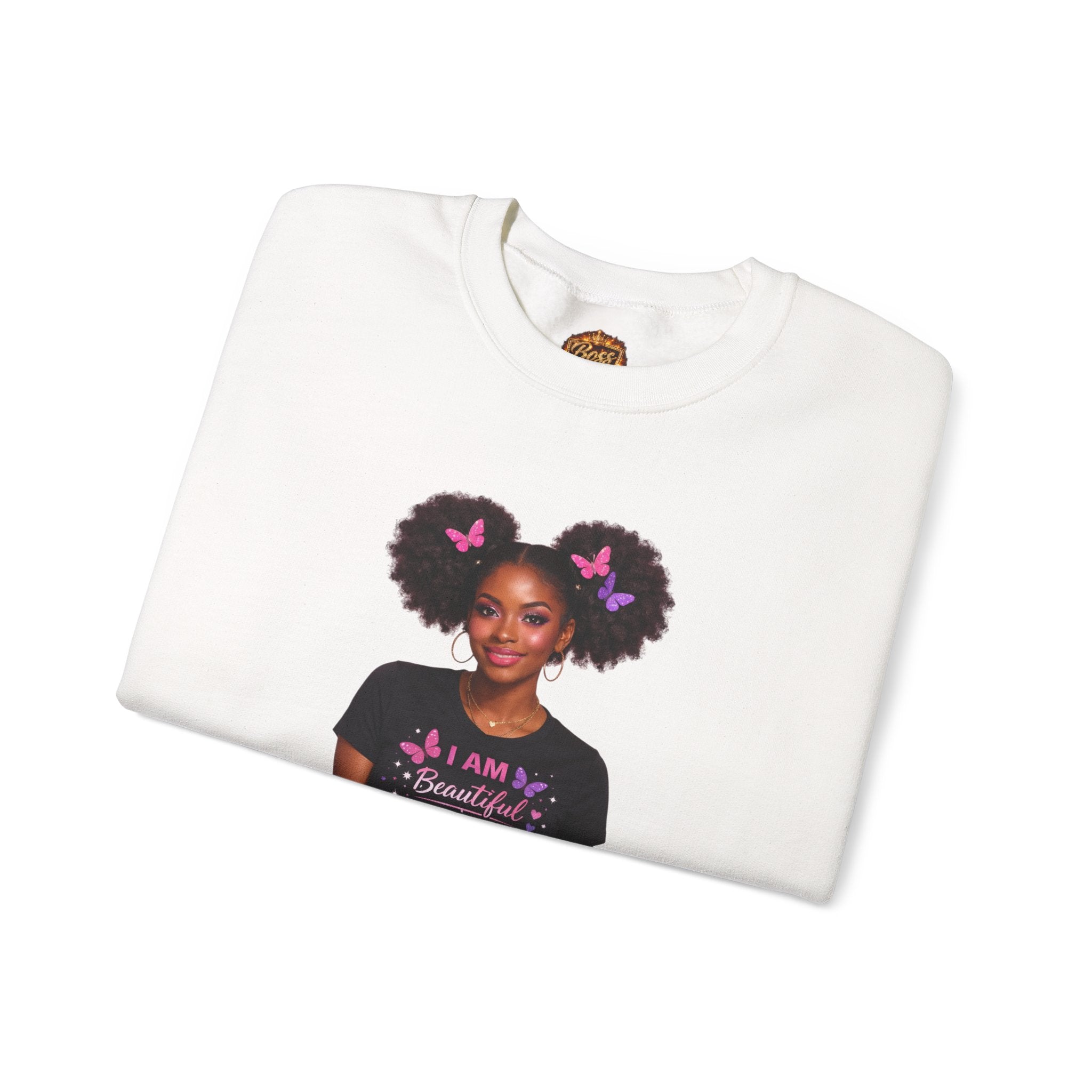Affirmation Girl Graphic Crewneck Sweatshirt | Natural Hair, Positive Message