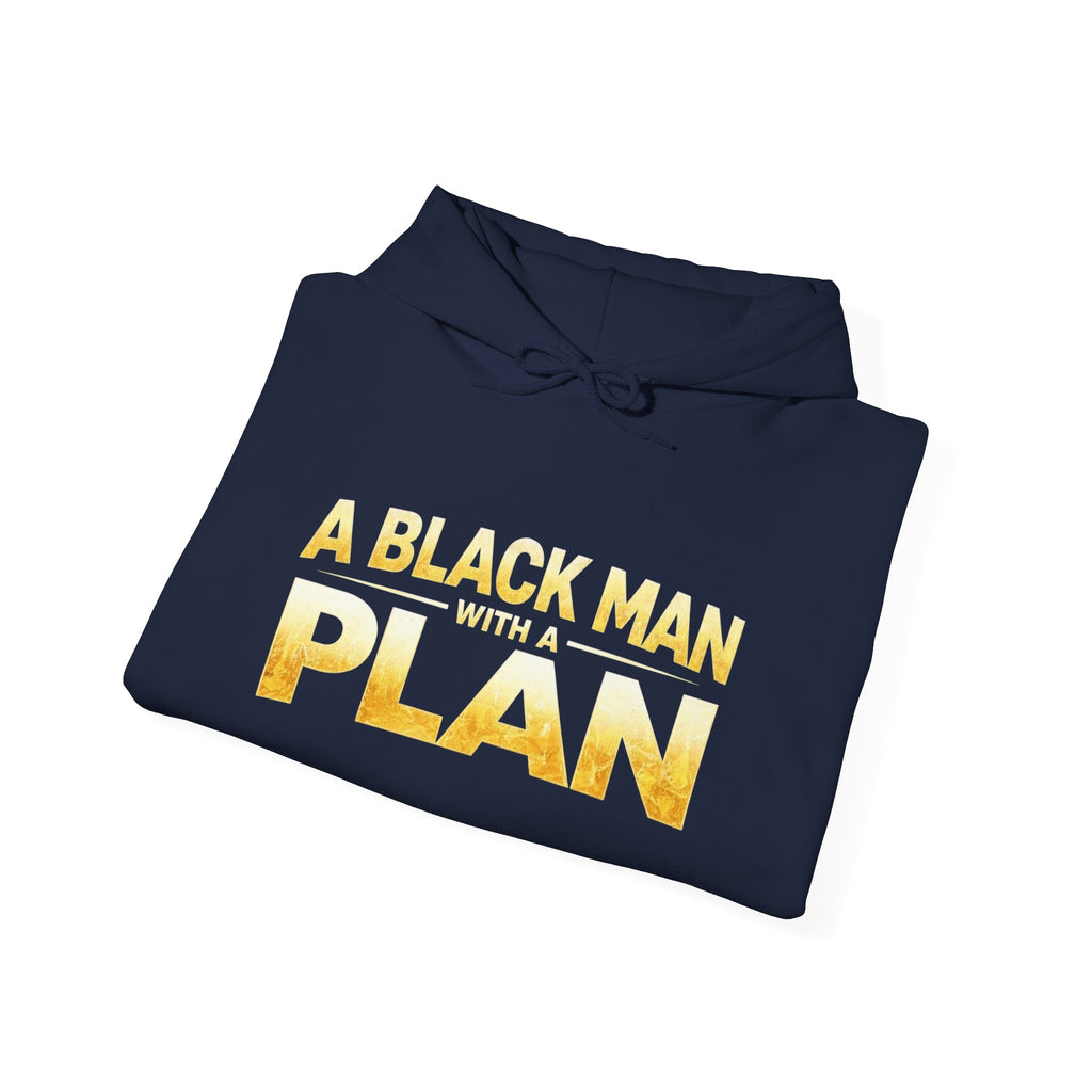A Black Man With A Plan Hoodie | White Pullover Sweatshirt