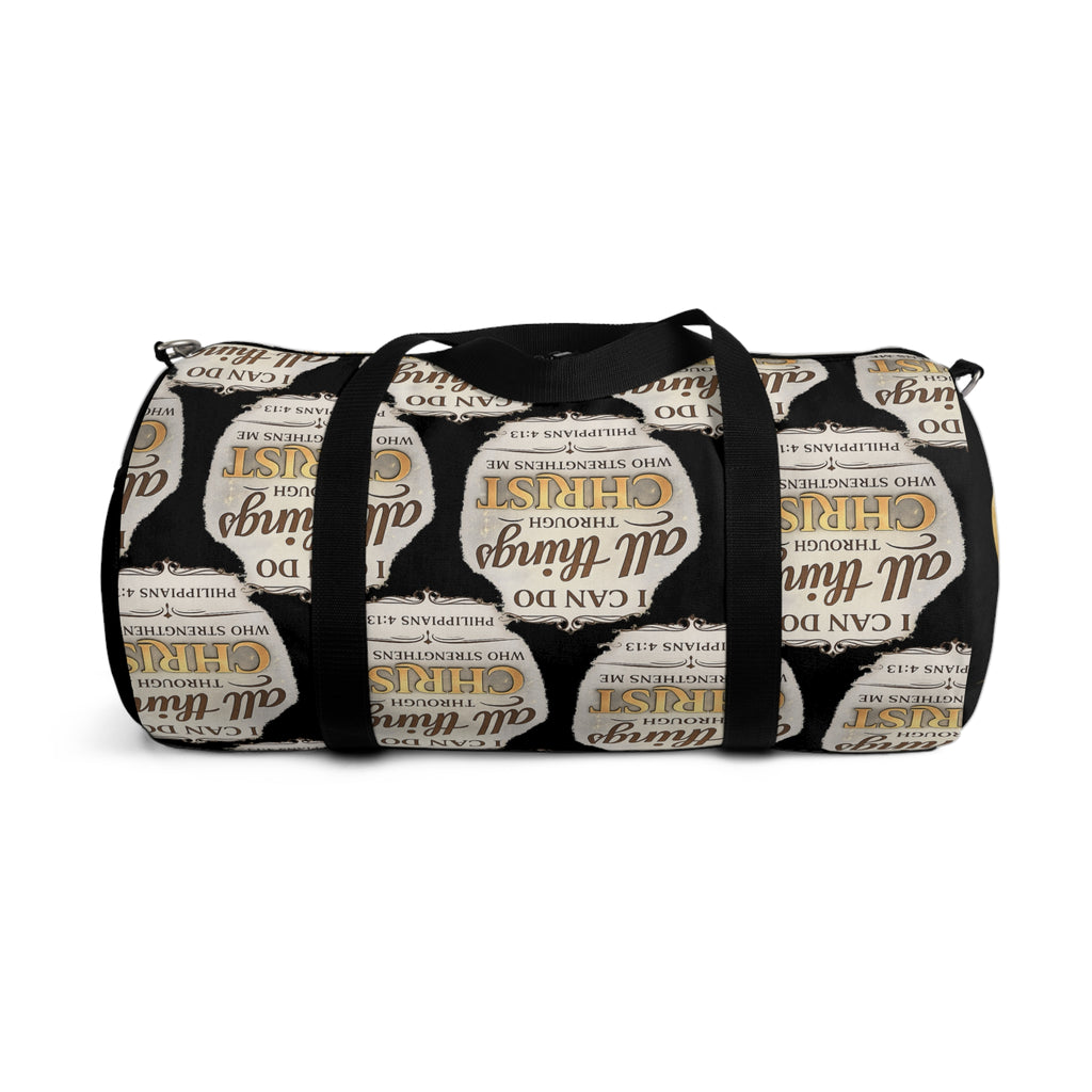 I Can Do All Things Through Christ duffel bag | Christian Scripture Philippians 4:13 gym bag