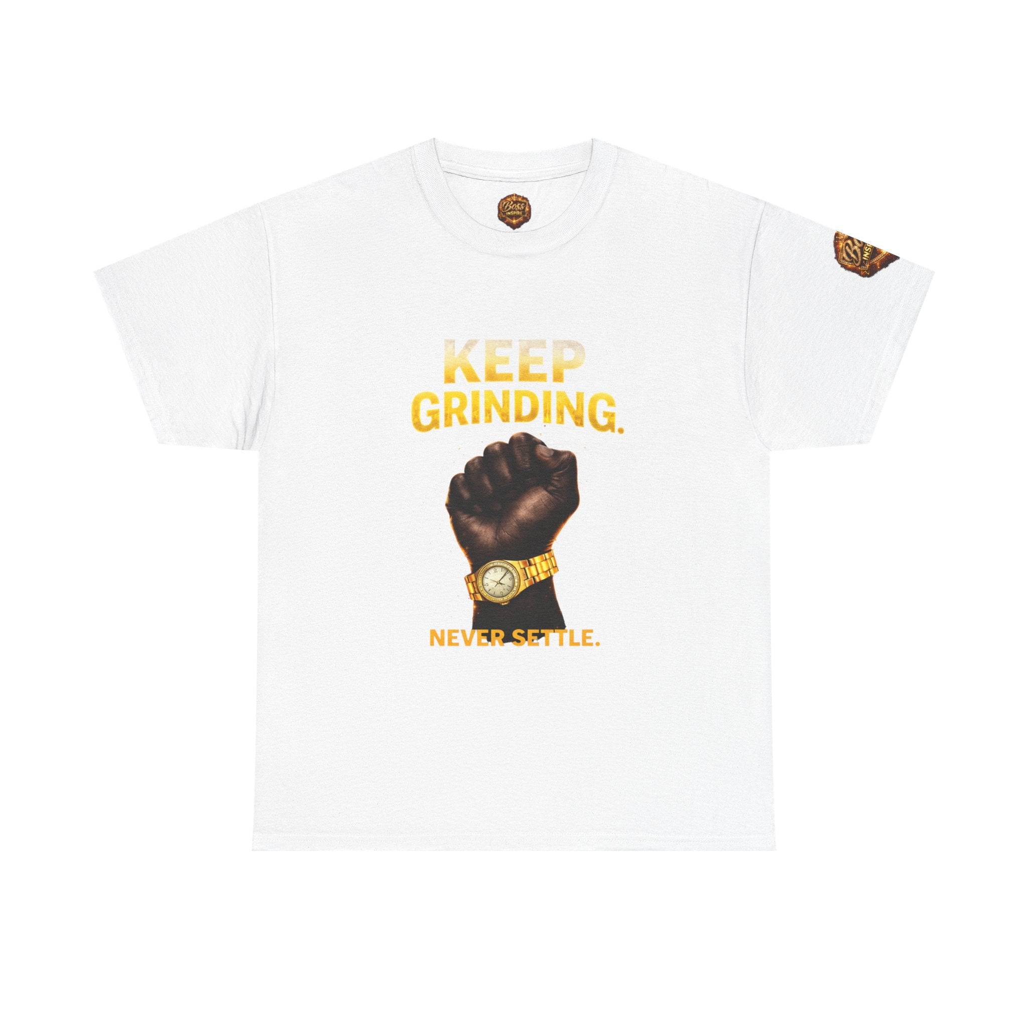 Keep Grinding fist graphic Tee | Motivational slogan shirt