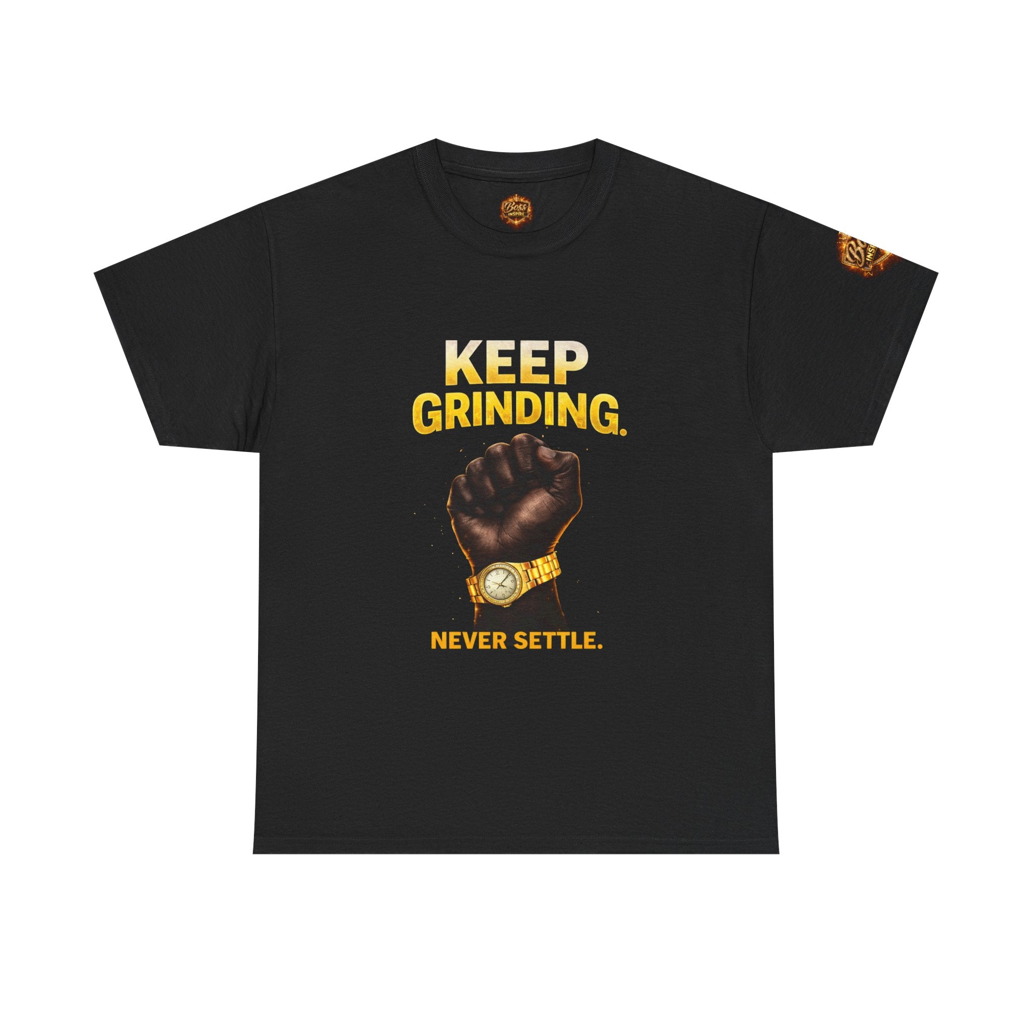 Keep Grinding fist graphic Tee | Motivational slogan shirt