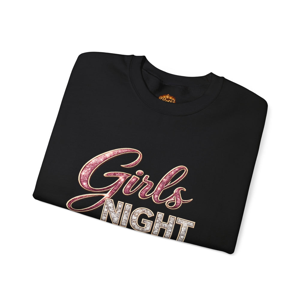 Girls Night Out Crewneck Sweatshirt | Metallic Script, Cozy Pullover