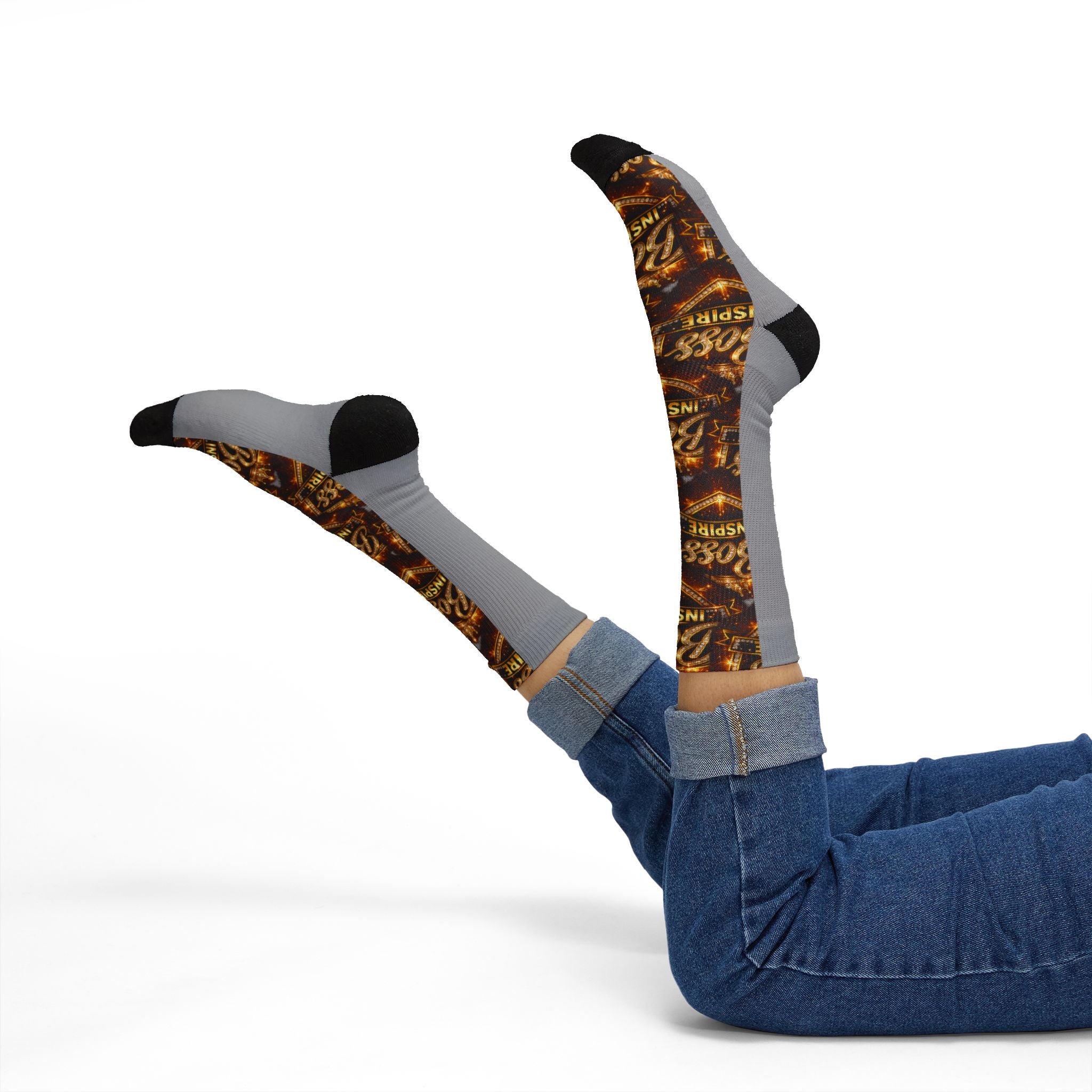 Boss Inspire Pattern Socks | Sublimation Crew Socks