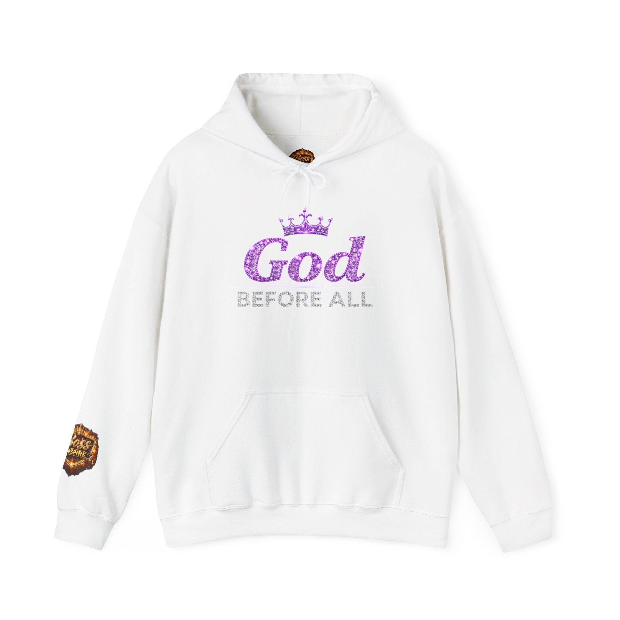 God Before All Hoodie | Faith Crown Scripture Sweatshirt