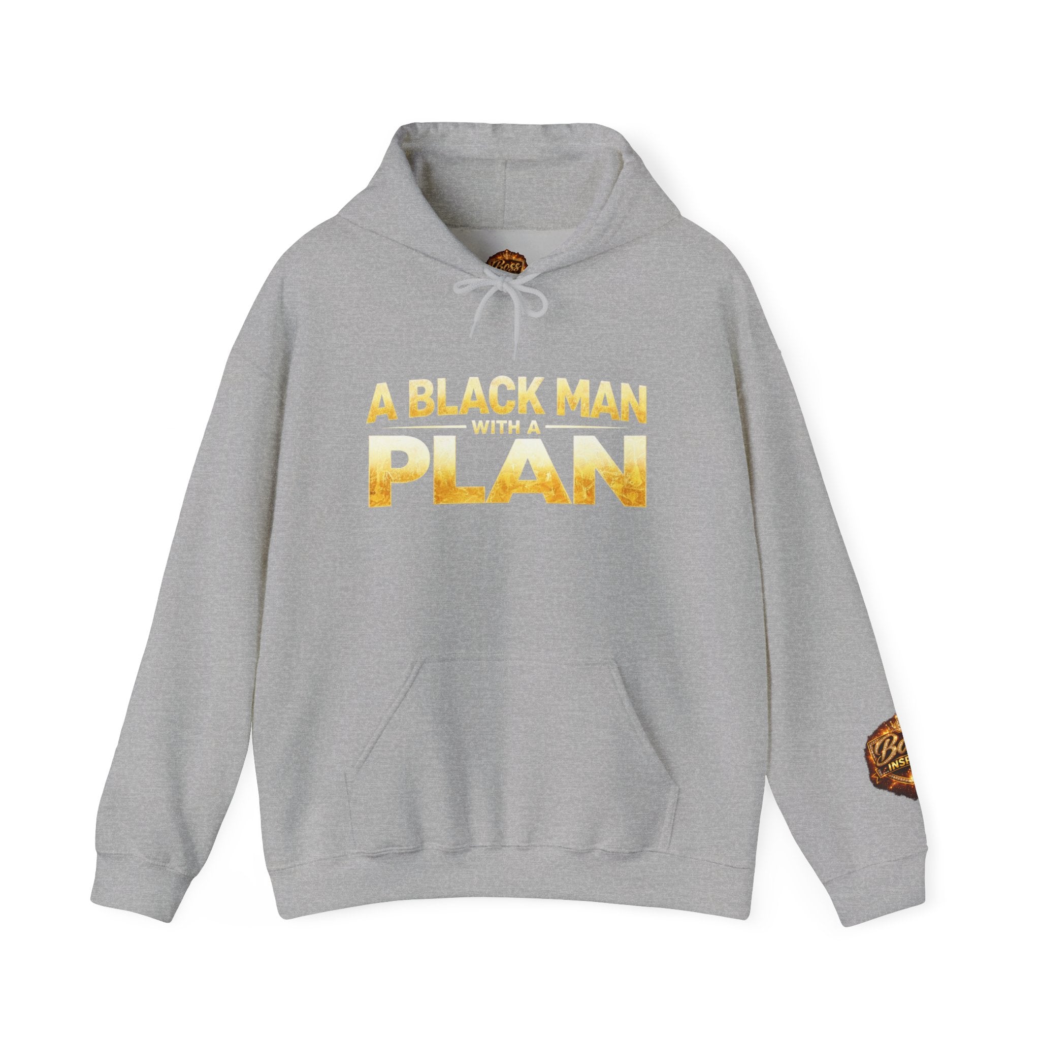 A Black Man With A Plan Hoodie | White Pullover Sweatshirt