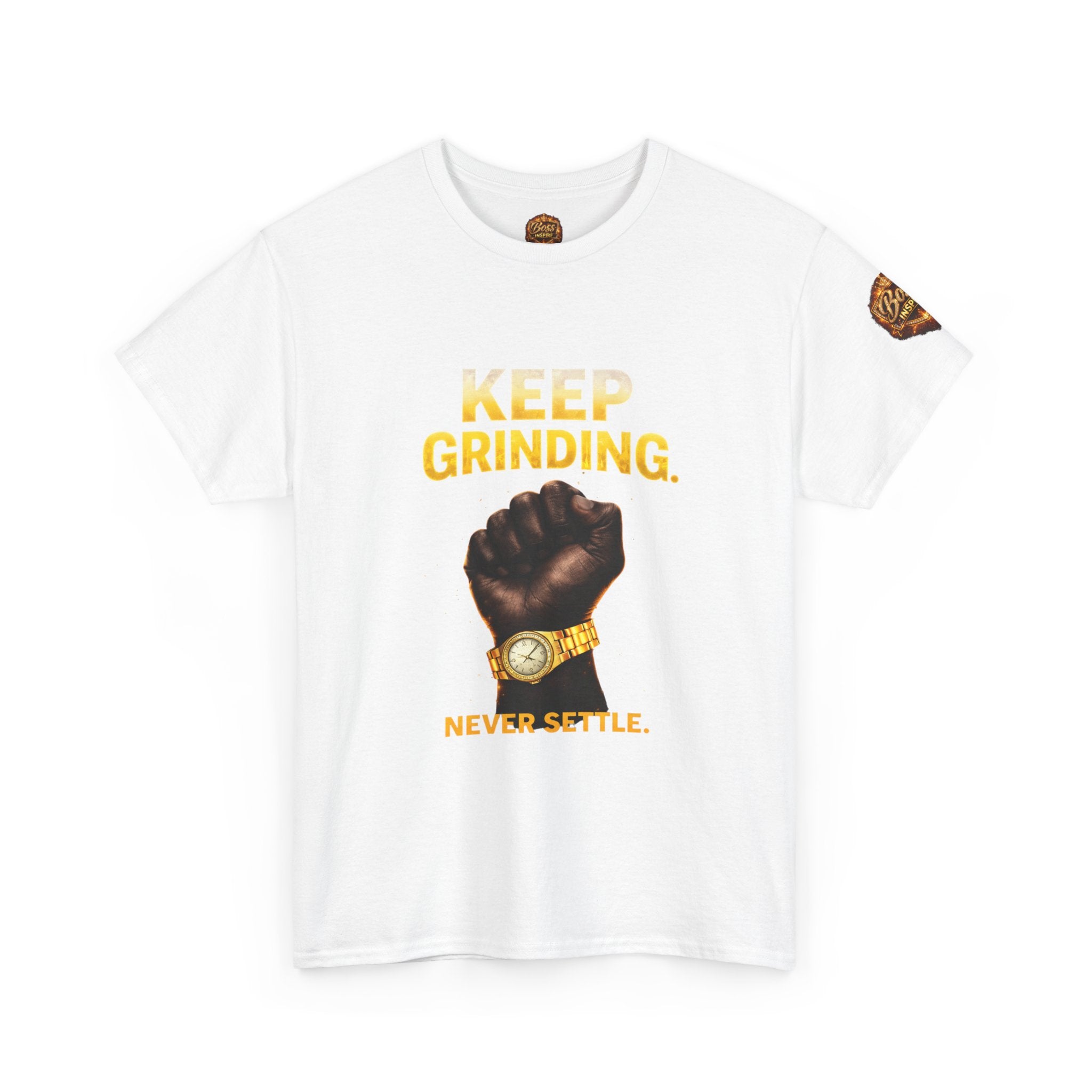 Keep Grinding fist graphic Tee | Motivational slogan shirt