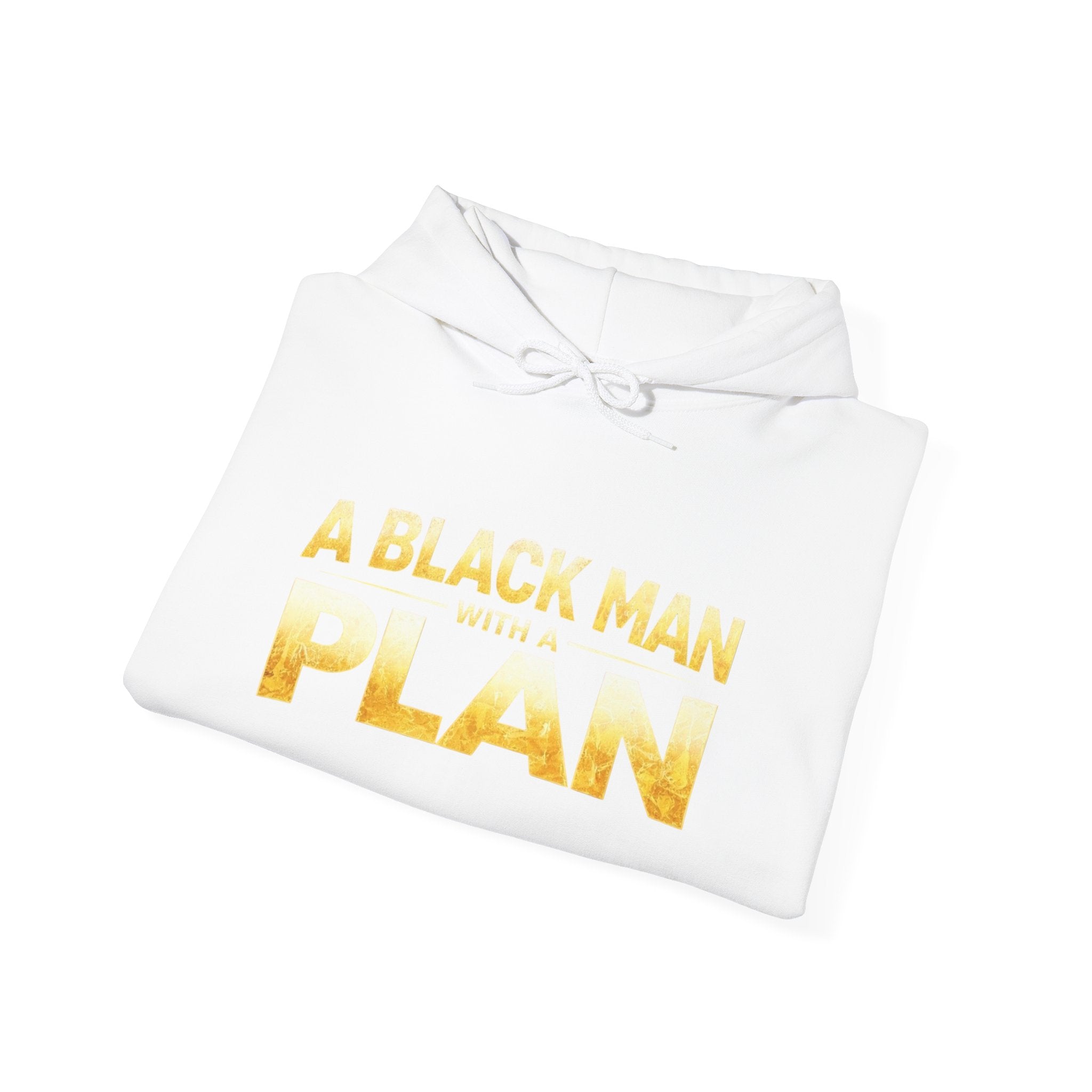 A Black Man With A Plan Hoodie | White Pullover Sweatshirt