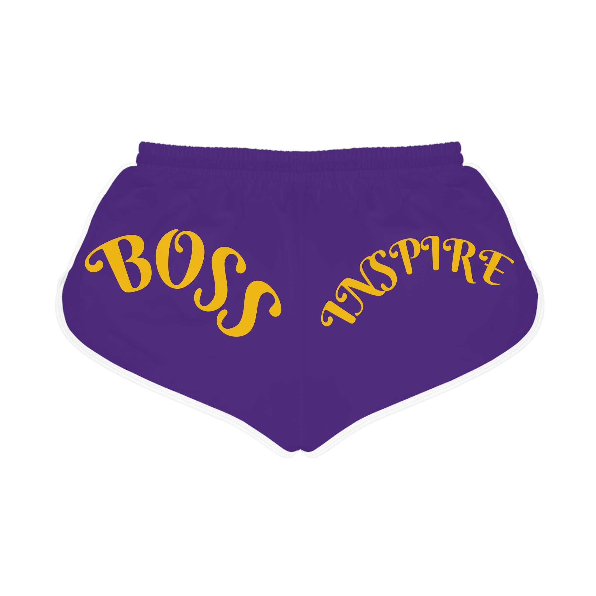 Be The Move purple shorts | Boss Inspire text print shorts