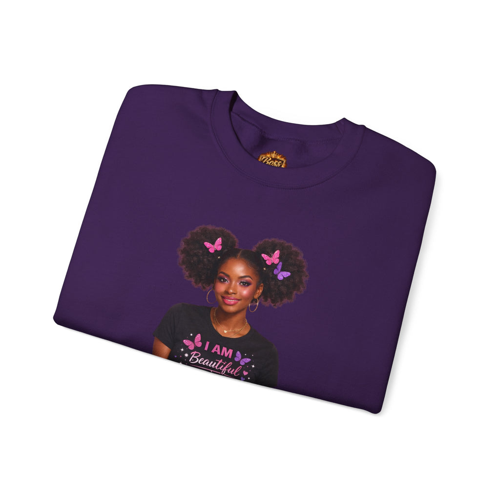 Affirmation Girl Graphic Crewneck Sweatshirt | Natural Hair, Positive Message