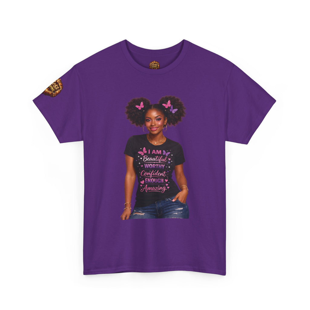 I Am Beautiful Woman Confident Strong Amazing T-Shirt | Inspirational Black Girl Tee