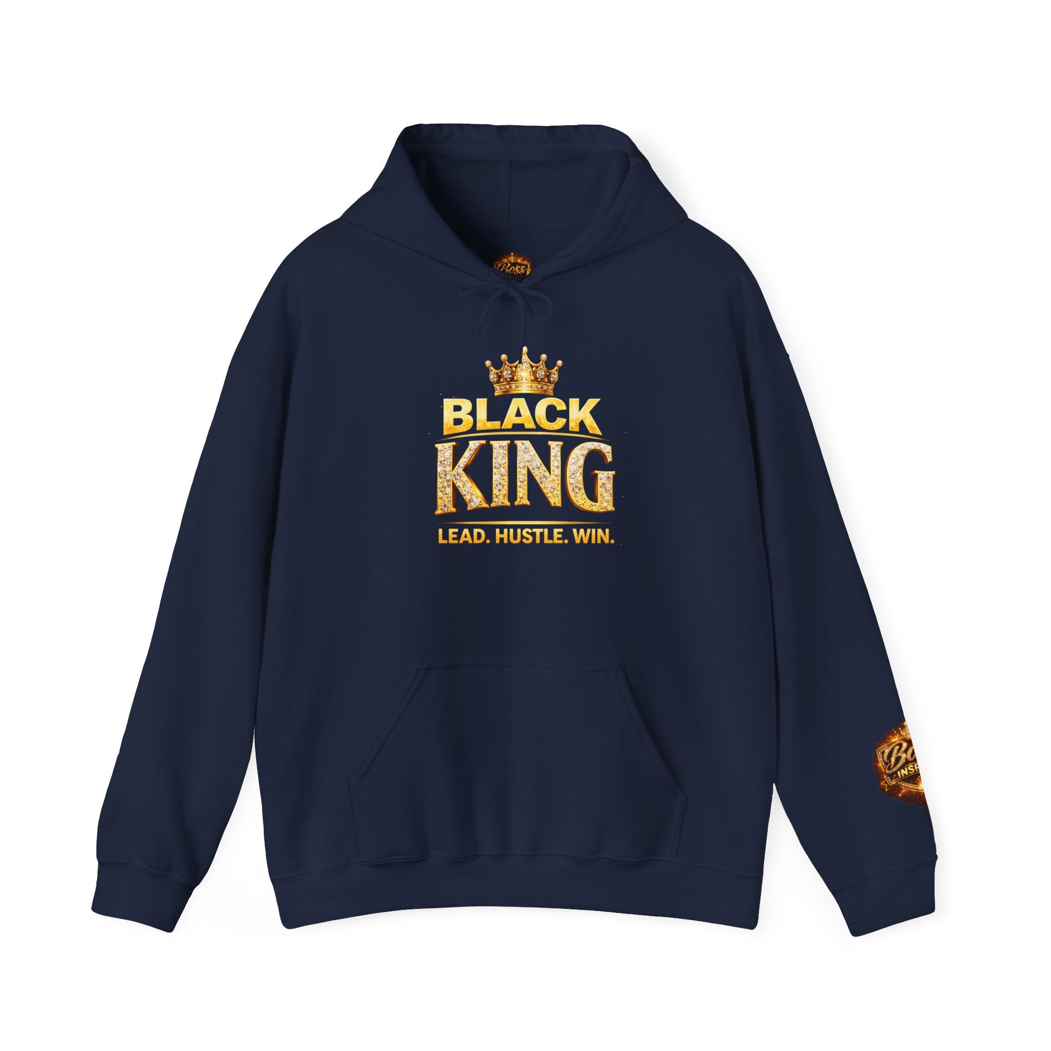 Black King Crown Sweatshirt | Hoodie with 'Lead. Hustle. Win.'