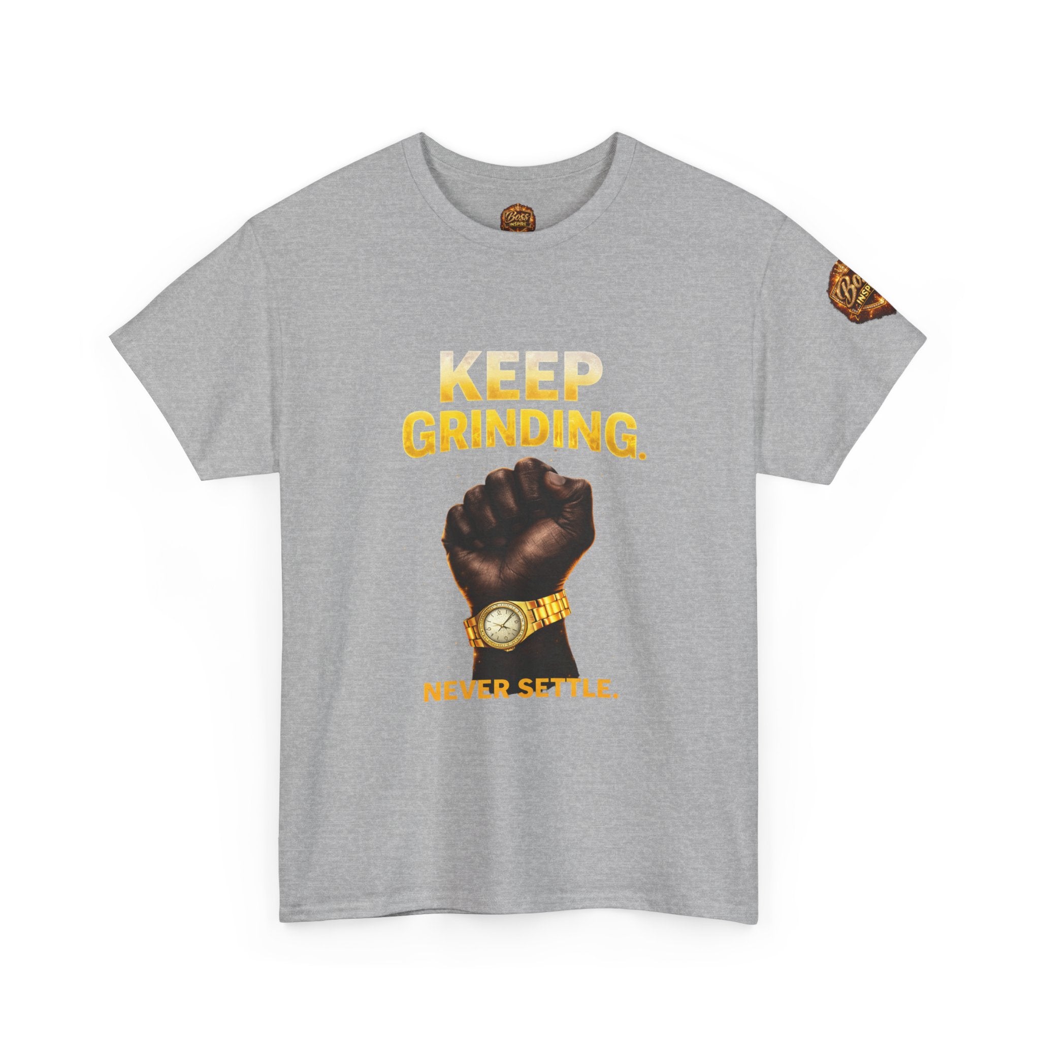 Keep Grinding fist graphic Tee | Motivational slogan shirt